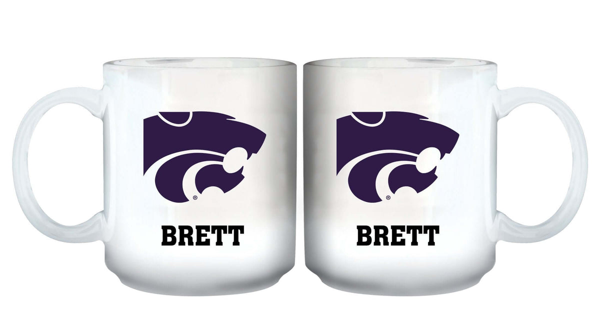 11oz White Personalized Ceramic Mug - Kansas State COL, CurrentProduct, Custom Drinkware, Drinkware_category_All, Gift Ideas, Kansas State Wildcats, KAS, Personalization, Personalized_Personalized 194207464991 $20.11