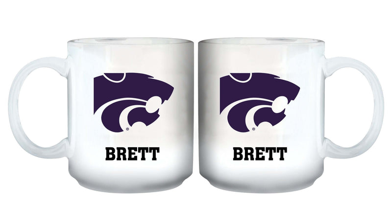 11oz White Personalized Ceramic Mug - Kansas State COL, CurrentProduct, Custom Drinkware, Drinkware_category_All, Gift Ideas, Kansas State Wildcats, KAS, Personalization, Personalized_Personalized 194207464991 $20.11