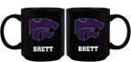 11oz Black Personalized Ceramic Mug - Kansas State COL, CurrentProduct, Custom Drinkware, Drinkware_category_All, Gift Ideas, Kansas State Wildcats, KAS, Personalization, Personalized_Personalized 194207388877 $20.11