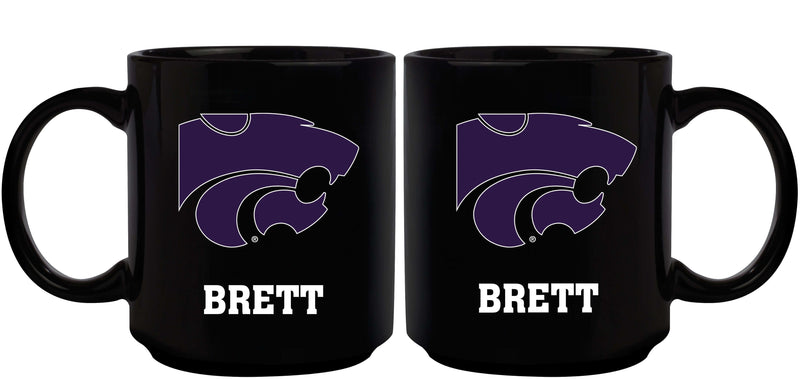 11oz Black Personalized Ceramic Mug - Kansas State COL, CurrentProduct, Custom Drinkware, Drinkware_category_All, Gift Ideas, Kansas State Wildcats, KAS, Personalization, Personalized_Personalized 194207388877 $20.11