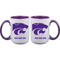 15oz Inner Color Personalized Ceramic Mug | Kansas State Wildcats 2790PER, COL, CurrentProduct, Drinkware_category_All, Kansas State Wildcats, KAS, Personalized_Personalized  $27.99