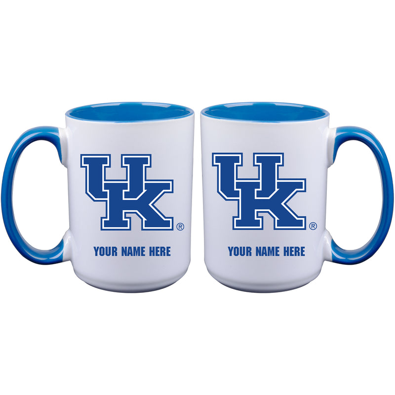 15oz Inner Color Personalized Ceramic Mug | Kentucky Wildcats 2790PER, COL, CurrentProduct, Drinkware_category_All, Kentucky Wildcats, KY, Personalized_Personalized  $27.99