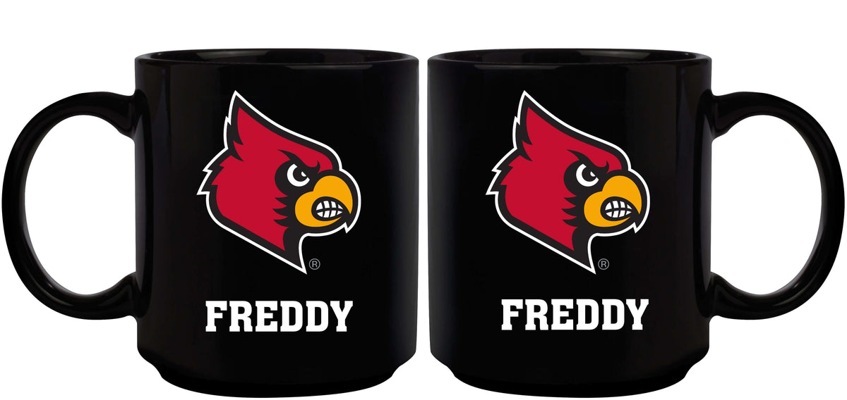11oz Black Personalized Ceramic Mug | Louisville Cardinals COL, CurrentProduct, Custom Drinkware, Drinkware_category_All, Gift Ideas, LOU, Louisville Cardinals, Personalization, Personalized_Personalized 194207388778 $20.11