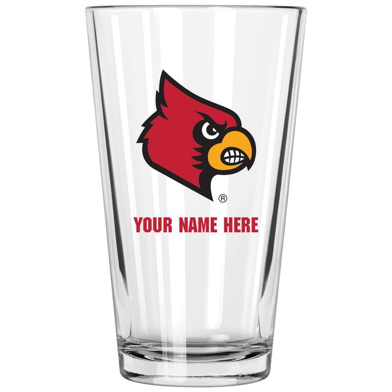 17oz Personalized Pint Glass | Louisville Cardinals