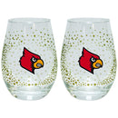 2 Pack Glitter Stemless Wine Tumbler |  LOUISVILLE
COL, LOU, Louisville Cardinals, OldProduct
The Memory Company