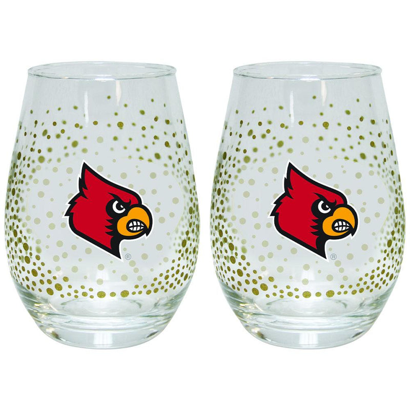 2 Pack Glitter Stemless Wine Tumbler |  LOUISVILLE
COL, LOU, Louisville Cardinals, OldProduct
The Memory Company