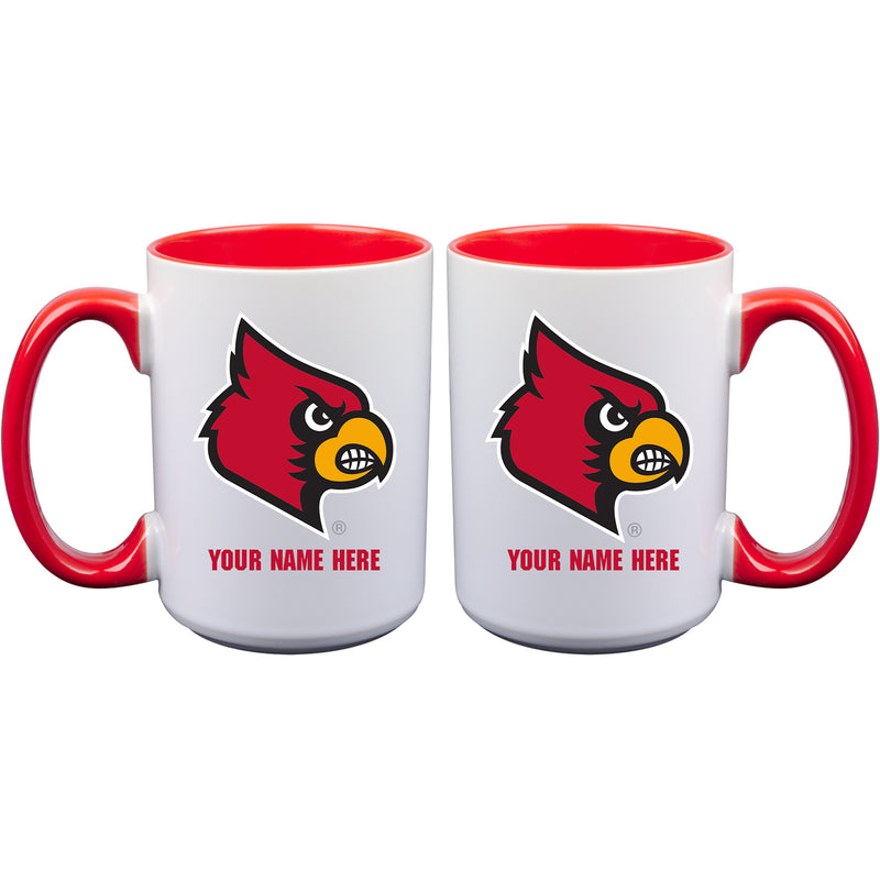 15oz Inner Color Personalized Ceramic Mug | Louisville Cardinals 2790PER, COL, CurrentProduct, Drinkware_category_All, LOU, Louisville Cardinals, Personalized_Personalized  $27.99