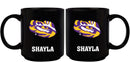 11oz Black Personalized Ceramic Mug - LSU COL, CurrentProduct, Custom Drinkware, Drinkware_category_All, Gift Ideas, LSU, LSU Tigers, Personalization, Personalized_Personalized 194207388730 $20.11