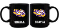 11oz Black Personalized Ceramic Mug - LSU COL, CurrentProduct, Custom Drinkware, Drinkware_category_All, Gift Ideas, LSU, LSU Tigers, Personalization, Personalized_Personalized 194207388730 $20.11