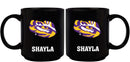 11oz Black Personalized Ceramic Mug - LSU COL, CurrentProduct, Custom Drinkware, Drinkware_category_All, Gift Ideas, LSU, LSU Tigers, Personalization, Personalized_Personalized 194207388730 $20.11