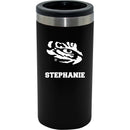 12oz Personalized Black Stainless Steel Slim Can Holder | LSU Tigers