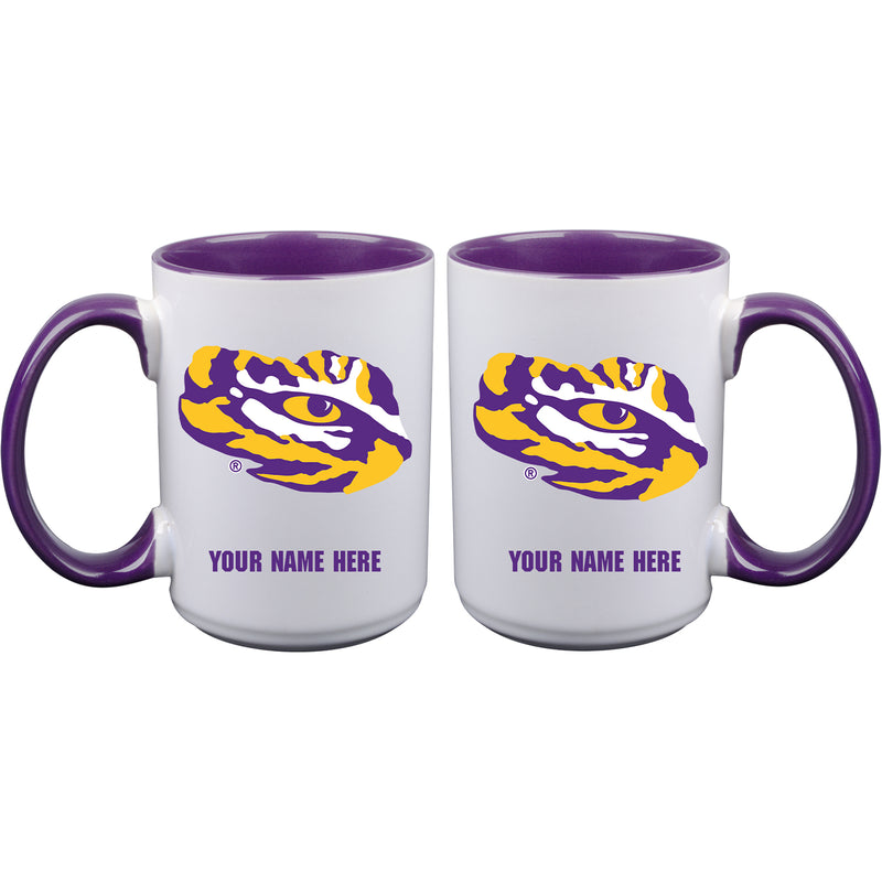 15oz Inner Color Personalized Ceramic Mug | LSU Tigers 2790PER, COL, CurrentProduct, Drinkware_category_All, LSU, LSU Tigers, Personalized_Personalized  $27.99