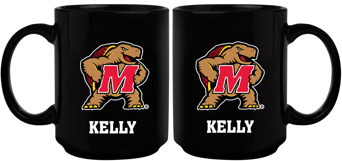 15oz Black Personalized Ceramic Mug | Maryland Terrapins COL, CurrentProduct, Drinkware_category_All, Engraved, MAR, Maryland Terrapins, Personalized_Personalized 194207505298 $21.86