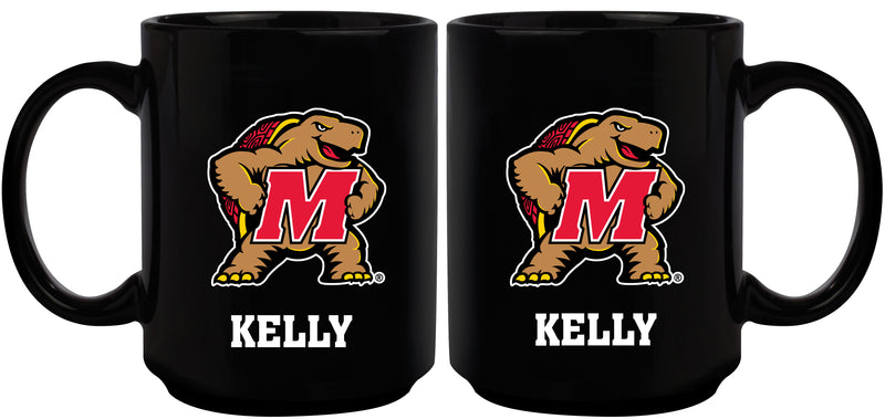 15oz Black Personalized Ceramic Mug | Maryland Terrapins COL, CurrentProduct, Drinkware_category_All, Engraved, MAR, Maryland Terrapins, Personalized_Personalized 194207505298 $21.86