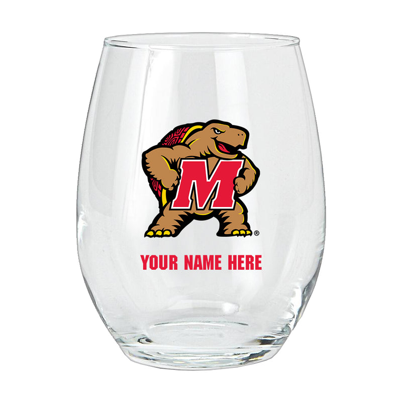 15oz Personalized Stemless Glass | Maryland Terrapins