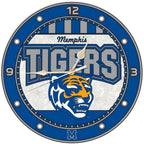 12 Inch Art Glass Clock | University of Memphis COL, CurrentProduct, Home & Office_category_All, MEM, Memphis Tigers 687746482958 $38.49