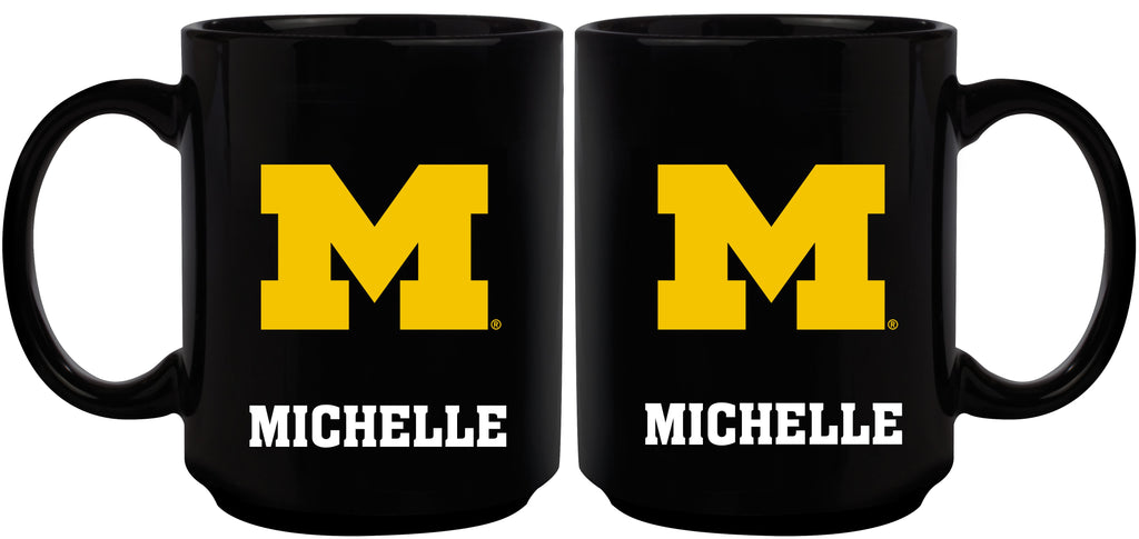 15oz Black Mug | Michigan Wolverines COL, CurrentProduct, Drinkware_category_All, MH, Michigan Wolverines 687746961323 $15.49