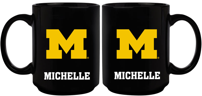 15oz Black Mug | Michigan Wolverines COL, CurrentProduct, Drinkware_category_All, MH, Michigan Wolverines 687746961323 $15.49
