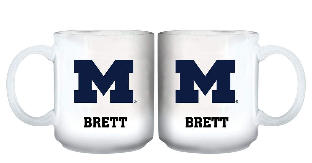 11oz White Personalized Ceramic Mug | Michigan University COL, CurrentProduct, Custom Drinkware, Drinkware_category_All, Gift Ideas, MH, Michigan Wolverines, Personalization, Personalized_Personalized 194207465042 $20.11