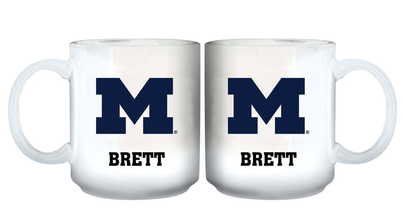 11oz White Personalized Ceramic Mug | Michigan University COL, CurrentProduct, Custom Drinkware, Drinkware_category_All, Gift Ideas, MH, Michigan Wolverines, Personalization, Personalized_Personalized 194207465042 $20.11
