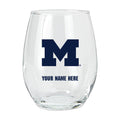 15oz Personalized Stemless Glass | Michigan Wolverines