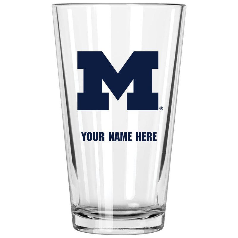 17oz Personalized Pint Glass | Michigan Wolverines