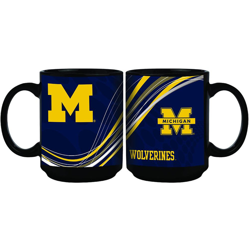 15oz Dynamic Style Mug | Michigan COL, CurrentProduct, Drinkware_category_All, MH, Michigan Wolverines 888966592414 $12