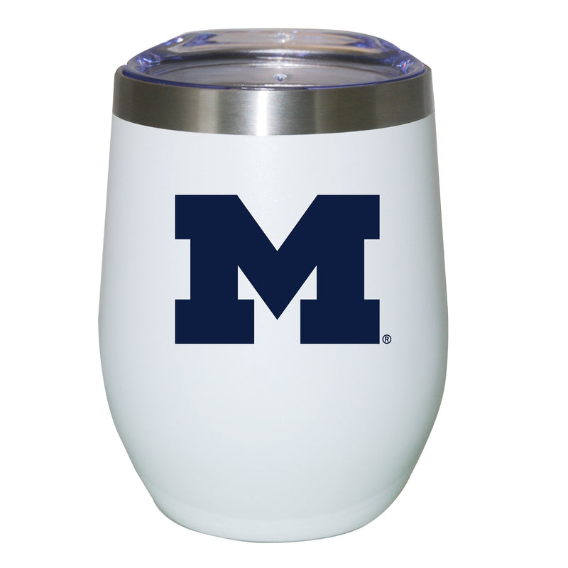 12oz White Stainless Steel Stemless Tumbler | Michigan Wolverines COL, CurrentProduct, Drinkware_category_All, MH, Michigan Wolverines 194207624647 $27.49