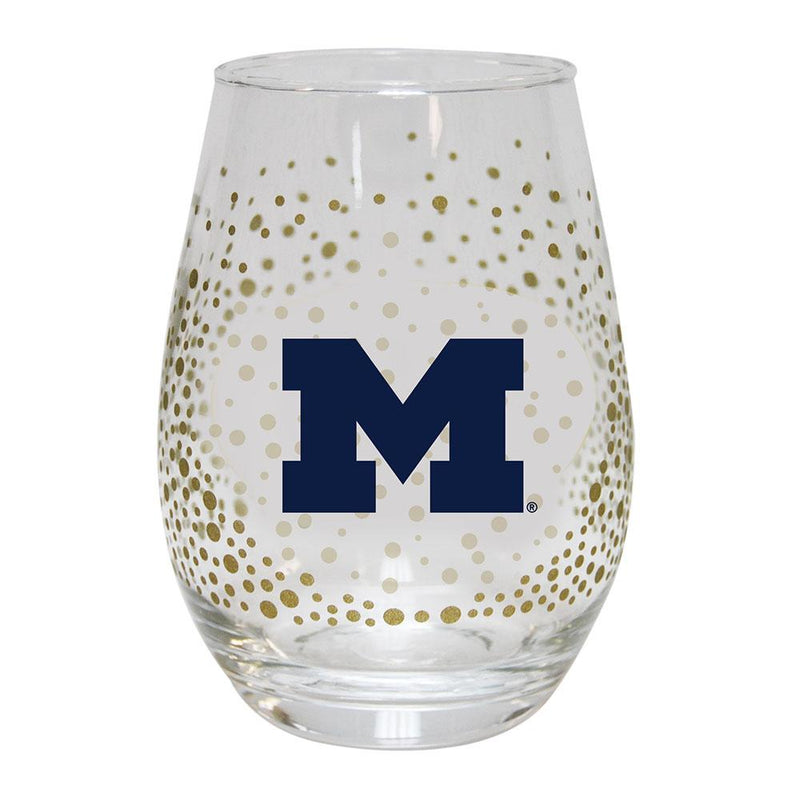15 oz Glitr Stmless Wn Gls U   MICHIGAN COL, MH, Michigan Wolverines, OldProduct 888966958944 $14