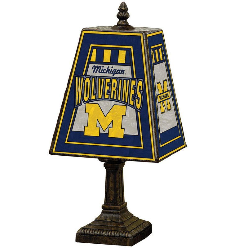 14 Inch Art Glass Table Lamp | Michigan Wolverines COL, CurrentProduct, Home & Office_category_All, Home & Office_category_Lighting, MH, Michigan Wolverines 687746978222 $98.99