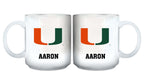 11oz White Personalized Ceramic Mug - Miami COL, CurrentProduct, Custom Drinkware, Drinkware_category_All, Gift Ideas, MIA, Miami Hurricanes, Personalization, Personalized_Personalized 194207465059 $20.11