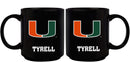 11oz Black Personalized Ceramic Mug - Miami COL, CurrentProduct, Custom Drinkware, Drinkware_category_All, Gift Ideas, MIA, Miami Hurricanes, Personalization, Personalized_Personalized 194207388495 $20.11