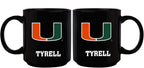 11oz Black Personalized Ceramic Mug - Miami COL, CurrentProduct, Custom Drinkware, Drinkware_category_All, Gift Ideas, MIA, Miami Hurricanes, Personalization, Personalized_Personalized 194207388495 $20.11