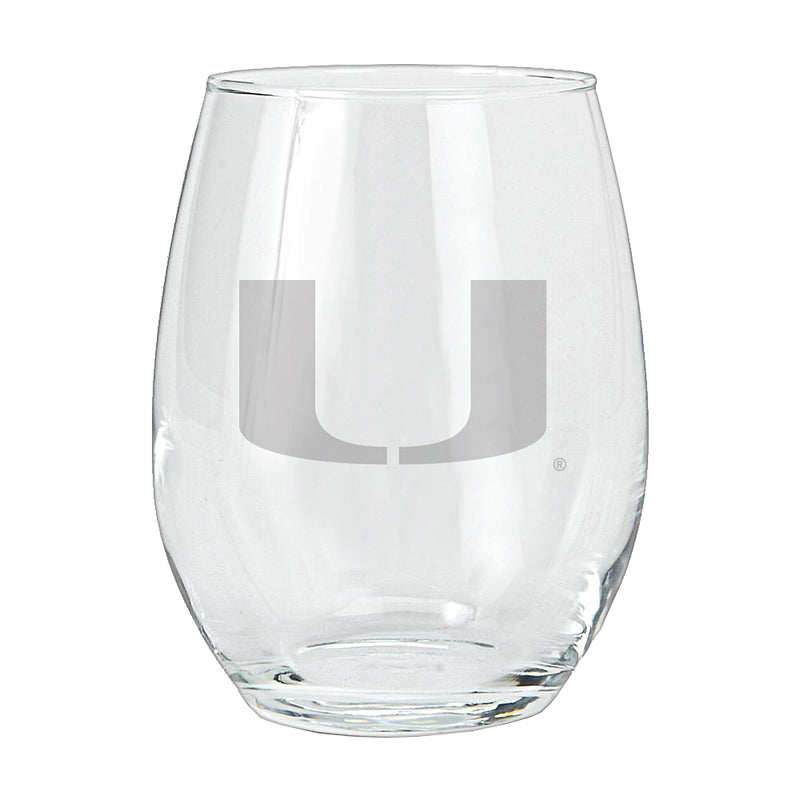 15oz Etched Stemless Tumbler | Miami Hurricanes COL, CurrentProduct, Drinkware_category_All, MIA, Miami Hurricanes 194207264973 $12.49