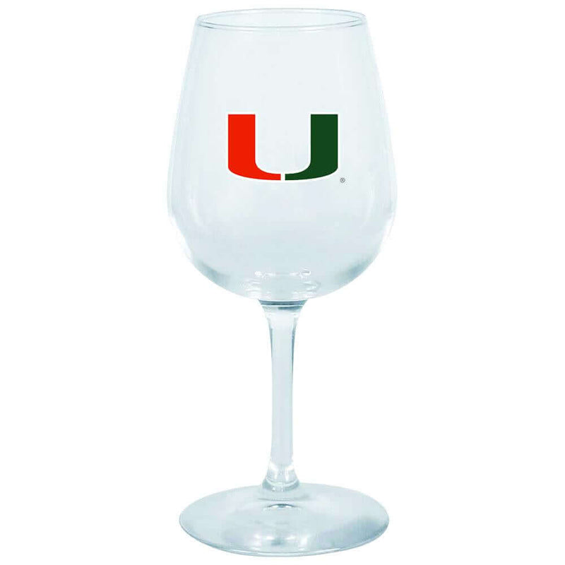 12.75oz Decal Wine Glass Miami COL, Holiday_category_All, MIA, Miami Hurricanes, OldProduct 888966690349 $12