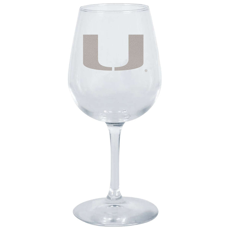 12.75oz Stemmed Wine Glass | Miami Hurricanes COL, CurrentProduct, Drinkware_category_All, MIA, Miami Hurricanes  $13.99