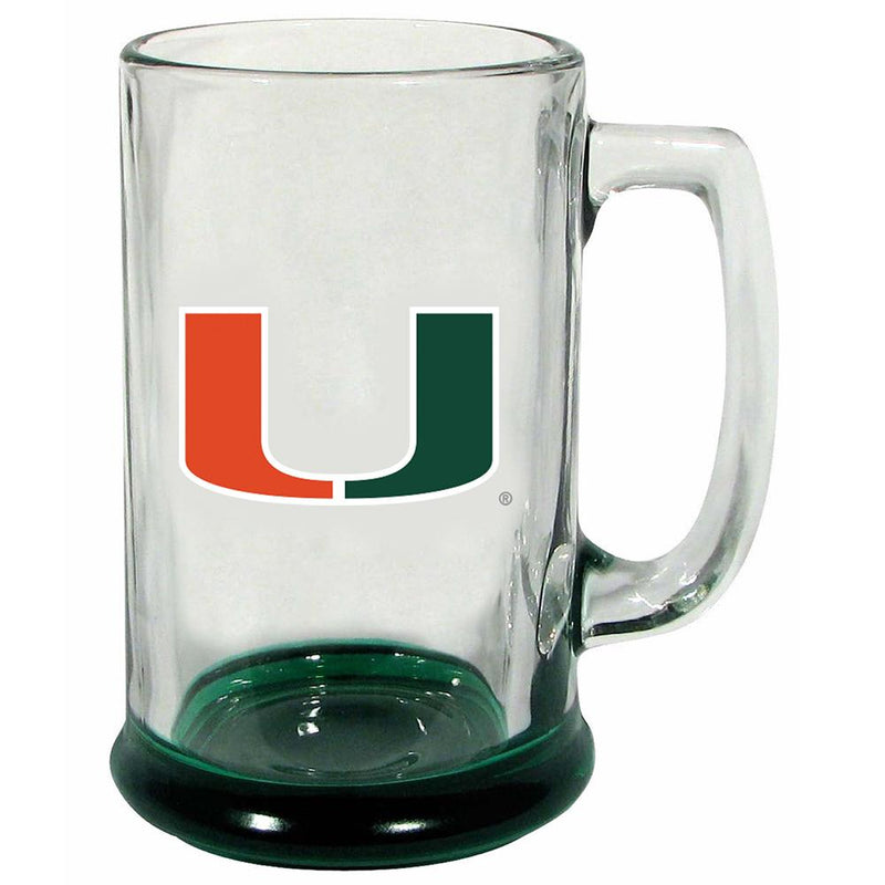 15oz Highlight Decal Glass Stein | University of Miami COL, MIA, Miami Hurricanes, OldProduct 888966757554 $14