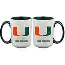 15oz Inner Color Personalized Ceramic Mug | Miami Hurricanes 2790PER, COL, CurrentProduct, Drinkware_category_All, MIA, Miami Hurricanes, Personalized_Personalized  $27.99