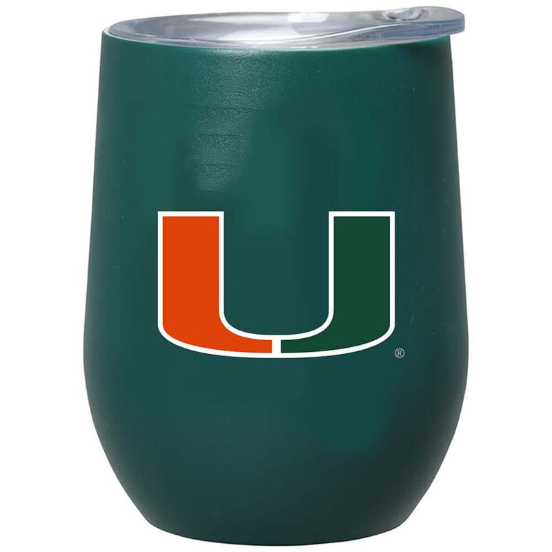 12oz Matte Stainless Steel Stemless Tumbler | Miami COL, CurrentProduct, Drinkware_category_All, MIA, Miami Hurricanes 888966600003 $32.99