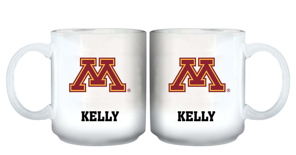 11oz White Personalized Ceramic Mug - Minnesota COL, CurrentProduct, Custom Drinkware, Drinkware_category_All, Gift Ideas, MIN, Minnesota Golden Gophers, Personalization, Personalized_Personalized 194207465066 $20.11