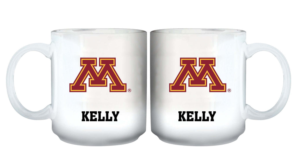 11oz White Personalized Ceramic Mug - Minnesota COL, CurrentProduct, Custom Drinkware, Drinkware_category_All, Gift Ideas, MIN, Minnesota Golden Gophers, Personalization, Personalized_Personalized 194207465066 $20.11