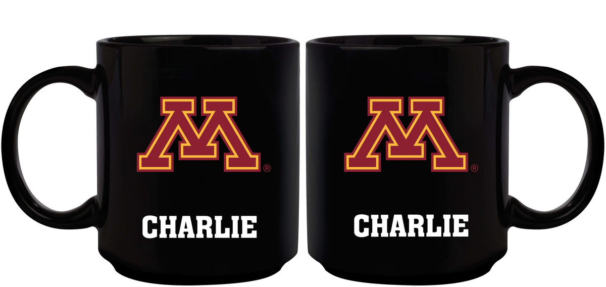11oz Black Personalized Ceramic Mug - Minnesota COL, CurrentProduct, Custom Drinkware, Drinkware_category_All, Gift Ideas, MIN, Minnesota Golden Gophers, Personalization, Personalized_Personalized 194207388419 $20.11