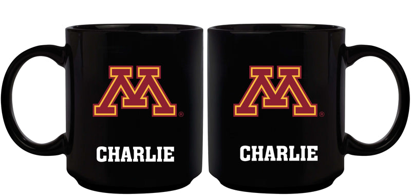 11oz Black Personalized Ceramic Mug - Minnesota COL, CurrentProduct, Custom Drinkware, Drinkware_category_All, Gift Ideas, MIN, Minnesota Golden Gophers, Personalization, Personalized_Personalized 194207388419 $20.11