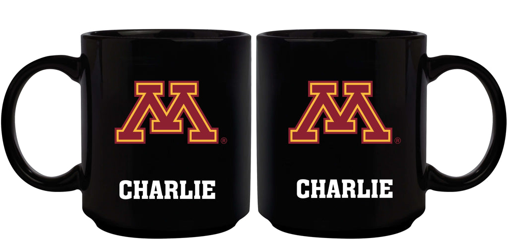 11oz Black Personalized Ceramic Mug - Minnesota COL, CurrentProduct, Custom Drinkware, Drinkware_category_All, Gift Ideas, MIN, Minnesota Golden Gophers, Personalization, Personalized_Personalized 194207388419 $20.11