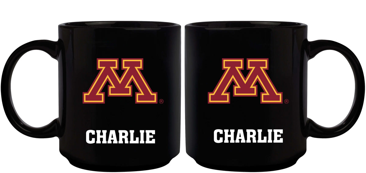 11oz Black Personalized Ceramic Mug - Minnesota COL, CurrentProduct, Custom Drinkware, Drinkware_category_All, Gift Ideas, MIN, Minnesota Golden Gophers, Personalization, Personalized_Personalized 194207388419 $20.11