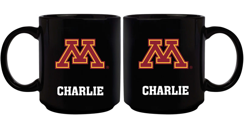 11oz Black Personalized Ceramic Mug - Minnesota COL, CurrentProduct, Custom Drinkware, Drinkware_category_All, Gift Ideas, MIN, Minnesota Golden Gophers, Personalization, Personalized_Personalized 194207388419 $20.11