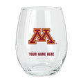 15oz Personalized Stemless Glass | Minnesota Golden Gophers