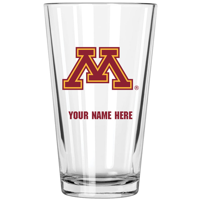 17oz Personalized Pint Glass | Minnesota Golden Gophers