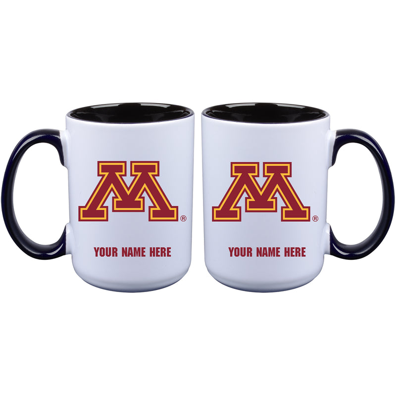 15oz Inner Color Personalized Ceramic Mug | Minnesota Golden Gophers 2790PER, COL, CurrentProduct, Drinkware_category_All, MIN, Minnesota Golden Gophers, Personalized_Personalized  $27.99