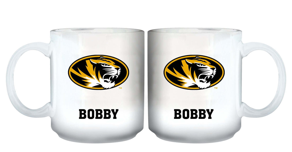 11oz White Personalized Ceramic Mug - Missouri COL, CurrentProduct, Custom Drinkware, Drinkware_category_All, Gift Ideas, Missouri Tigers, MIZ, Personalization, Personalized_Personalized 194207465073 $20.11